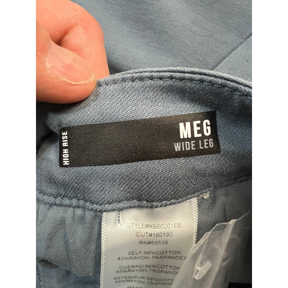 KUT from the Kloth Meg High Rise Wide Leg Pants Dusty Blue Size 8 Trendy Casual - Picture 8 of 16
